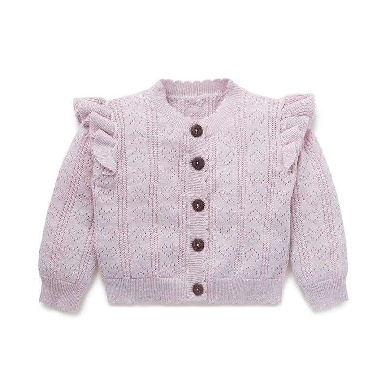 AW22 Ruffle Knit Cardigan - Violet (ONLY SIZE 3 LEFT)