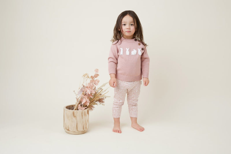 AW23 Knit Jumper - Rose Bunny (ONLY SIZE 000 LEFT)