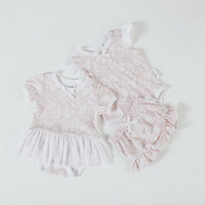 SS22 Lace Onesie - Pink Floral