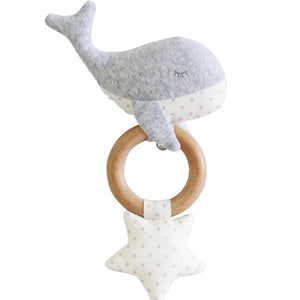 Squeaker Rattle Teether - Whimsy Whale Pink