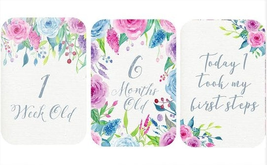 Baby Milestone Cards - Floral Pops