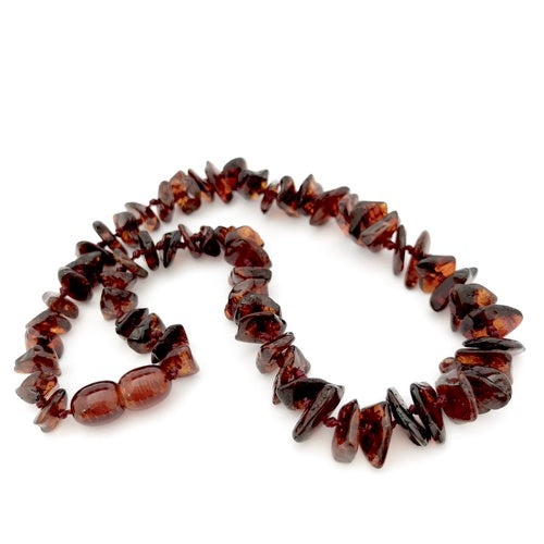 Baltic Amber Chip-Style Necklace - Cognac