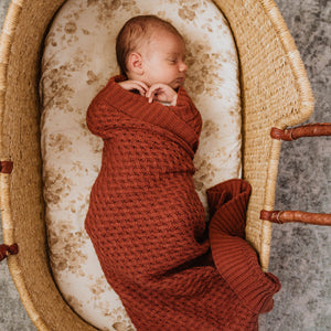 Diamond Knit Baby Blanket - Umber