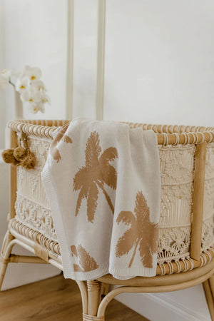 Palm Tree Blanket - Tan
