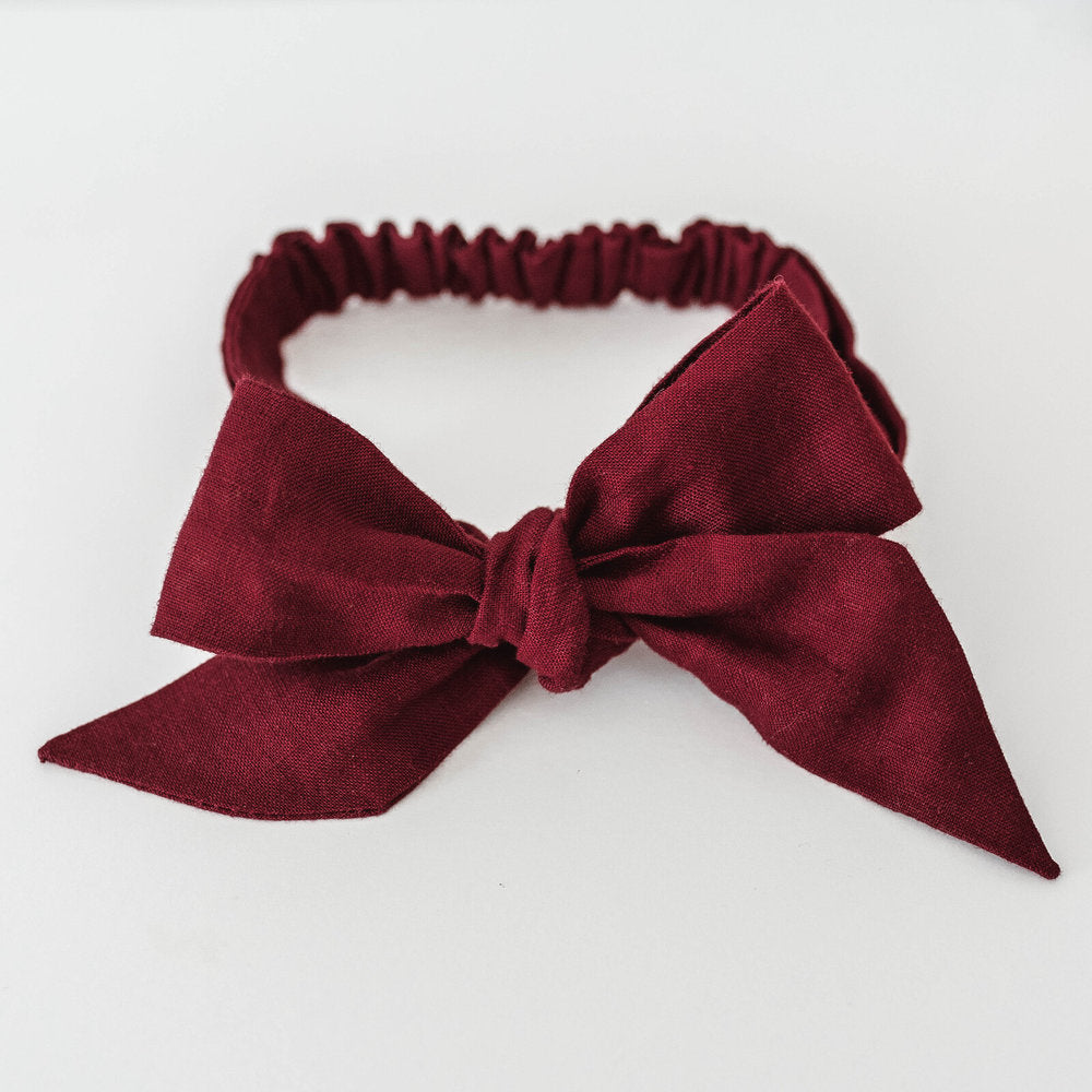 Bow Headband Wrap - Burgundy