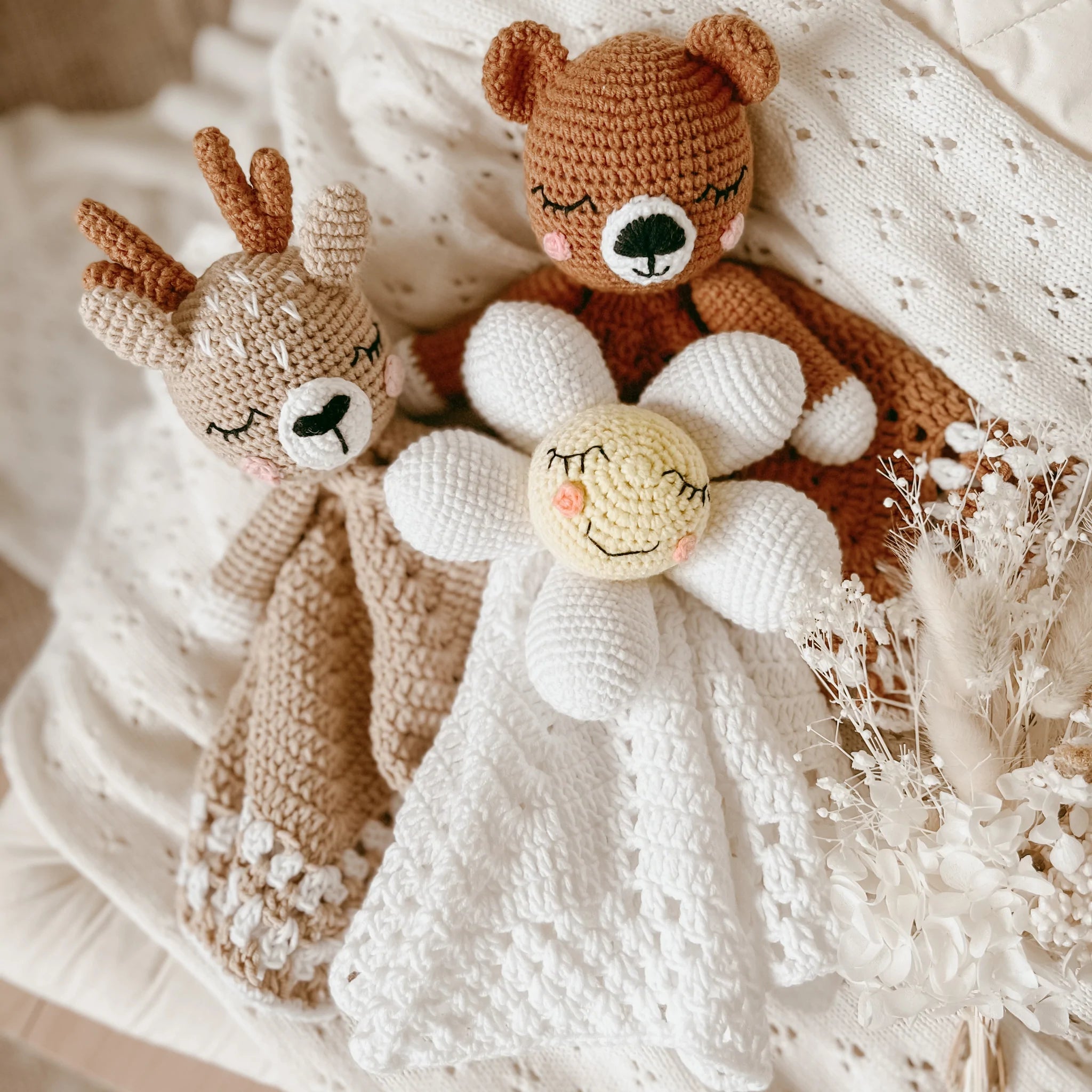 Bear Lovey Crochet Crochet Teddy Blanket Heirloom Crochet Lovey
