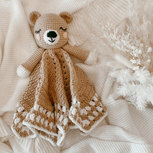 Heirloom Crochet Lovey Comforter - Theodore the Bear