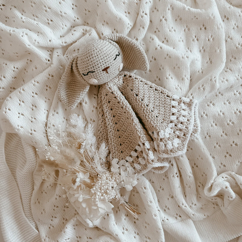 Heirloom Crochet Lovey Comforter - Honey the Bunny