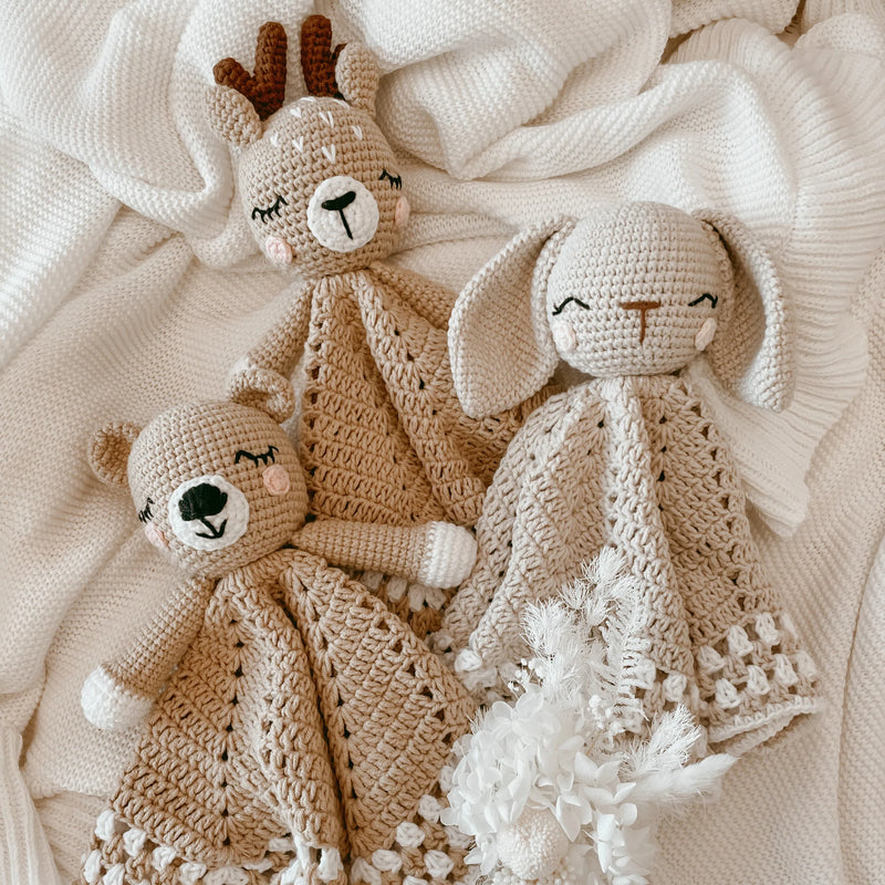 Heirloom Crochet Lovey Comforter - Theodore the Bear