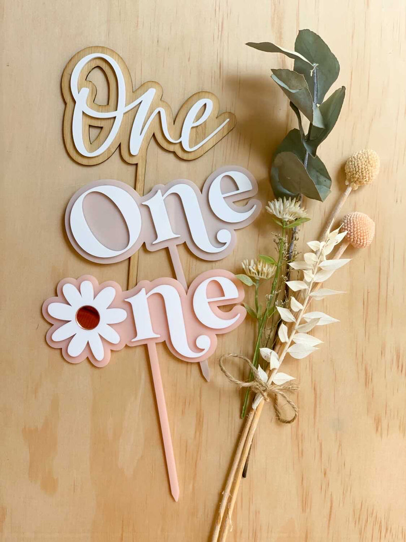 First Birthday Cake Topper - Bamboo