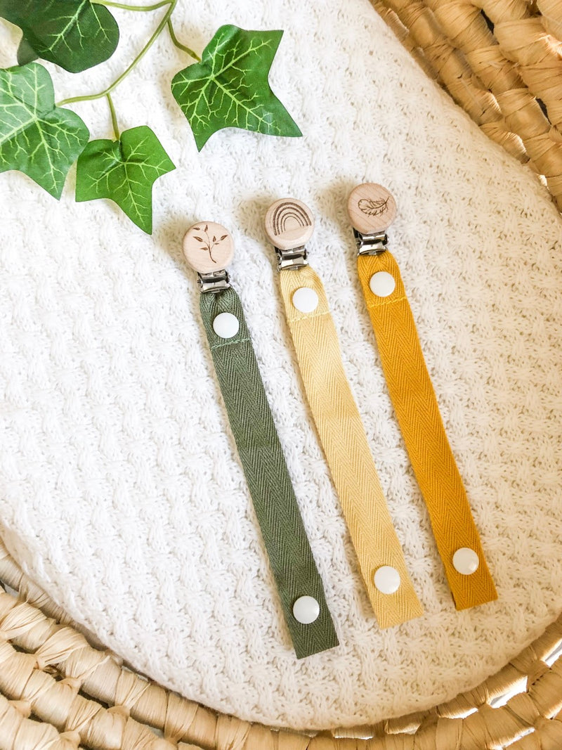 Cotton Dummy Clip - Khaki with Tree Leaves