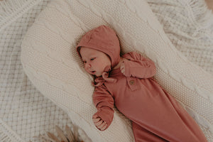 Baby Gown - Mauve Rose