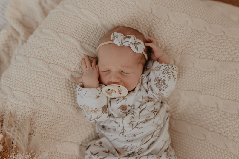 Baby Gown - Neutral Petals