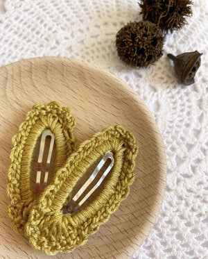 Crochet Hair Clips - Mustard