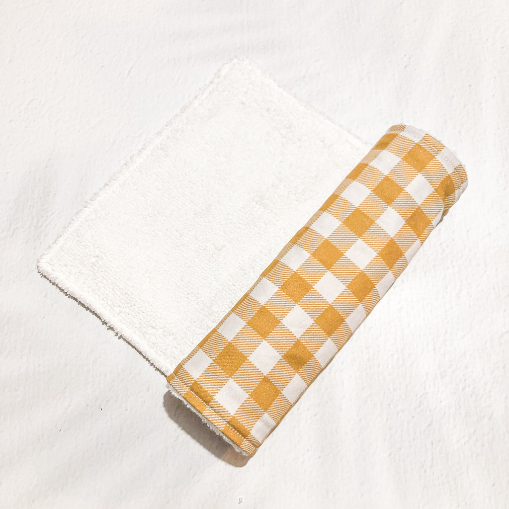 Burp Cloth Single - Beige Gingham