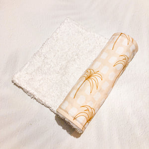 Burp Cloth Single - Tan Palms