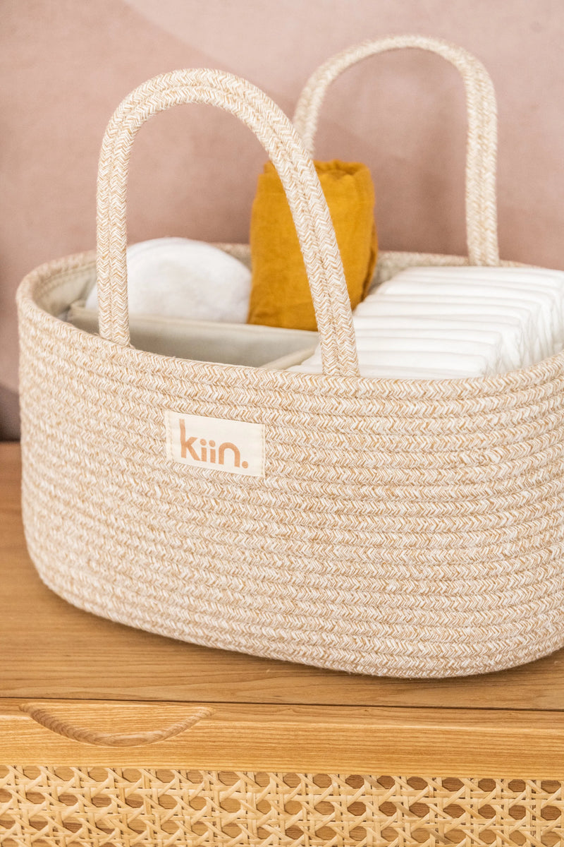 Cotton Rope Nappy Caddy Organiser
