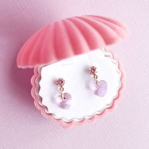 Earrings - Jewel Heart - Blush Pink