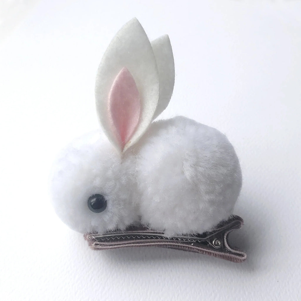 Hair Clip - White Bunny