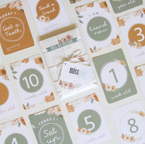 Baby Milestone Cards - Neutral Florals
