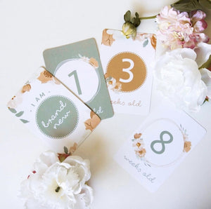 Baby Milestone Cards - Neutral Florals