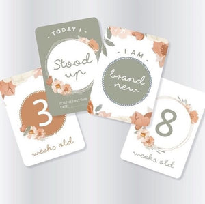 Baby Milestone Cards - Neutral Florals
