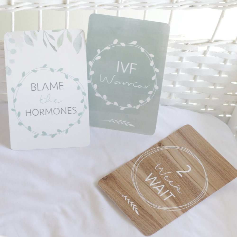 IVF Milestone Cards - Mint & Wood