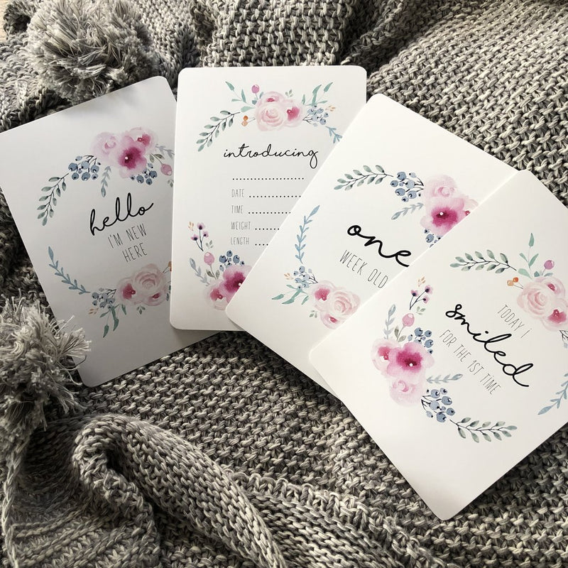 Baby Milestone Cards - Pastel Floral