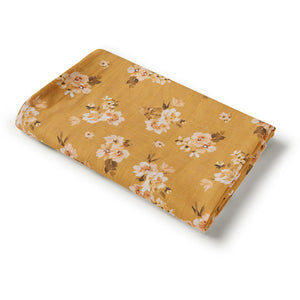 Organic Muslin Wrap - Golden Flower