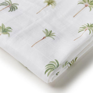 Organic Muslin Wrap - Green Palm