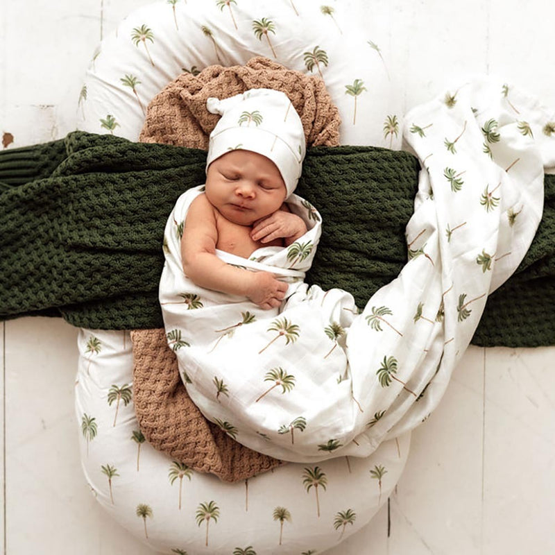 Organic Muslin Wrap - Green Palm