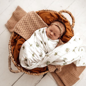 Organic Muslin Wrap - Green Palm