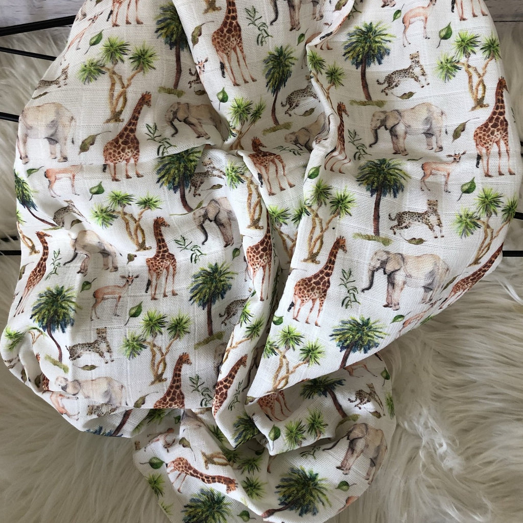 Organic Cotton Muslin Wrap - Safari