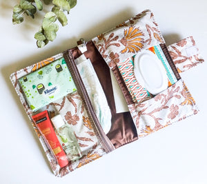 Deluxe Leather Nappy Wallet - Kalami Florals