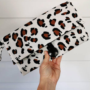 Nappy Wallet with Mat - Brown Leopard Print