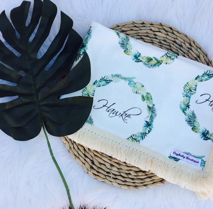 Personalised Organic Cotton Wrap - Hawke (6 weeks turnaround)