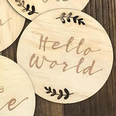 Timber Plaque - Hello World