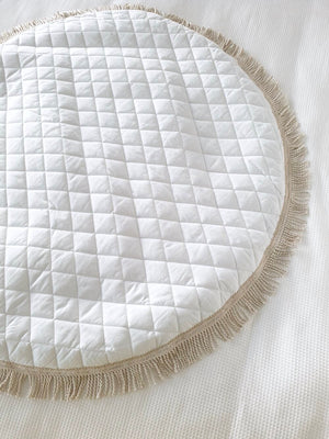 Playmat Round Large - Luxe Quilted Diamond - Dove White