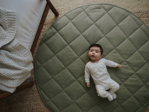 Quilted Vegan Leather Playmat - Sage