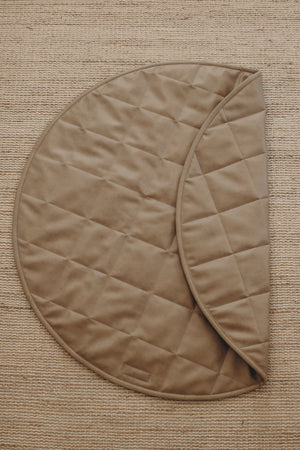 Quilted Vegan Leather Playmat - Tan