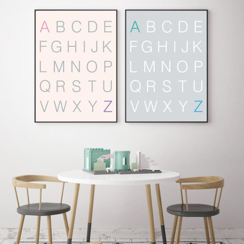 50x70cm Print - Alphabet Grey