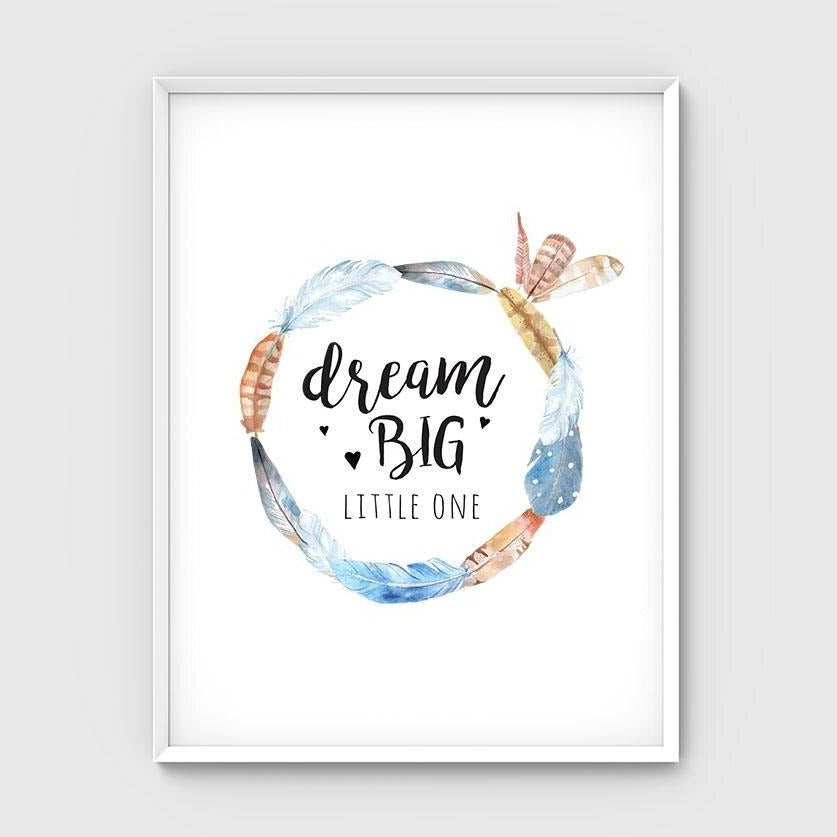 Print - Dream Big - Boho Blue