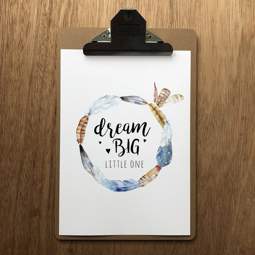 Print - Dream Big - Boho Blue