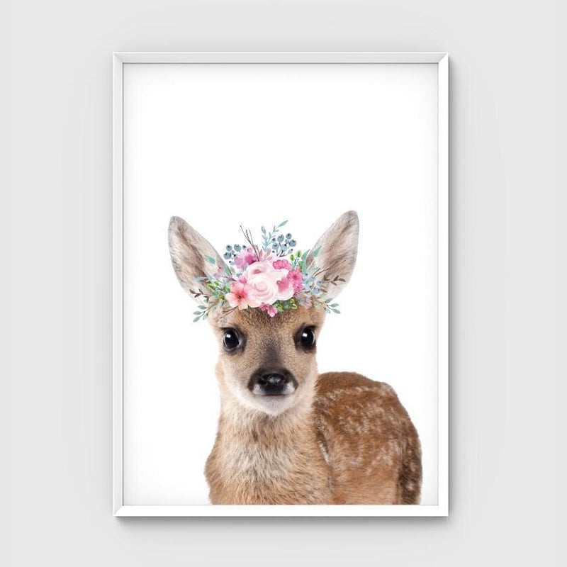 Print - Flower Crown Deer - Pastel