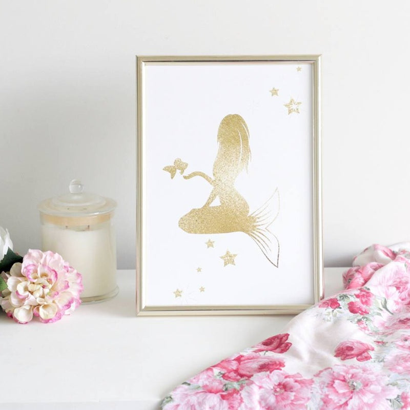A3 Wall Print - Gold Mermaid