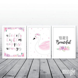 A3 Print Trio - You Are So Beautiful Swan