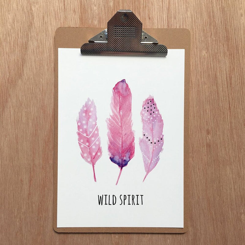 Print - Wild Spirit - Pink Feathers