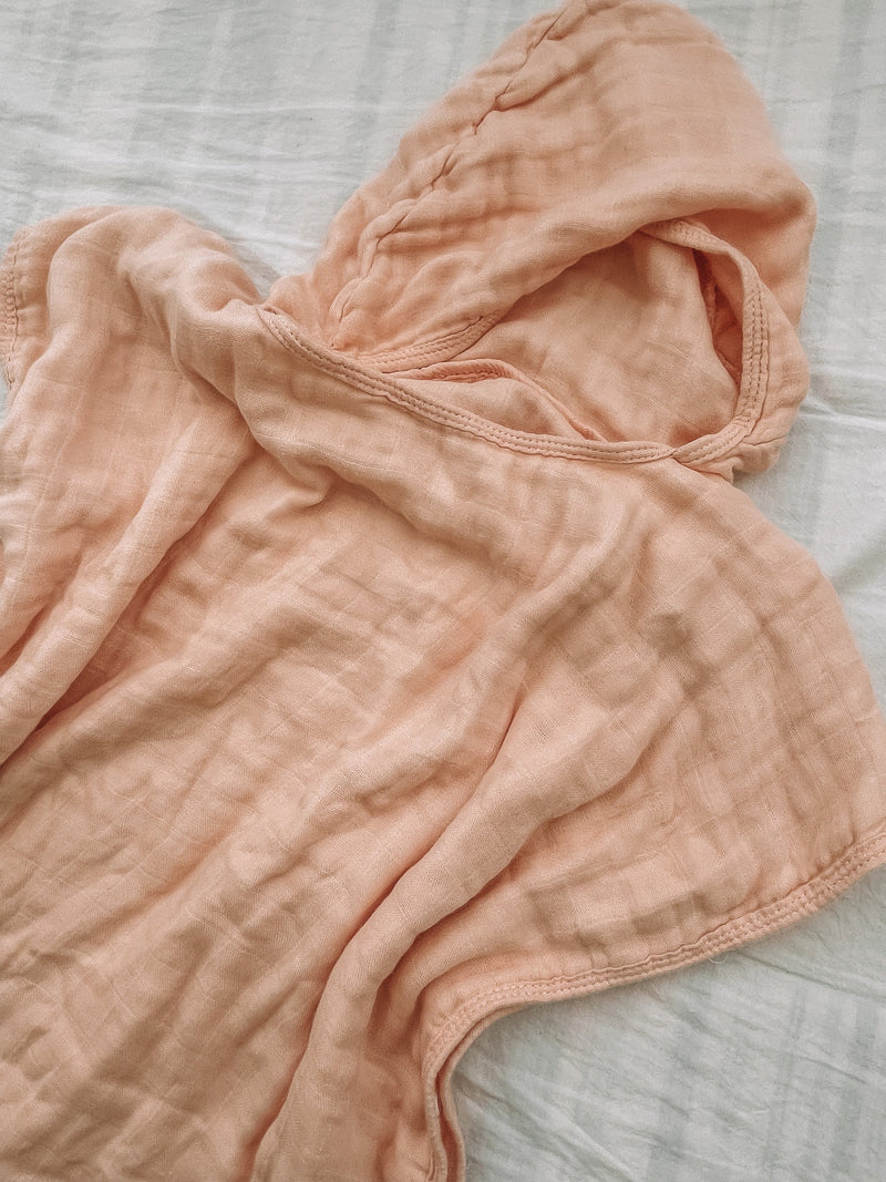Organic Hooded Towel - Peachy Pink