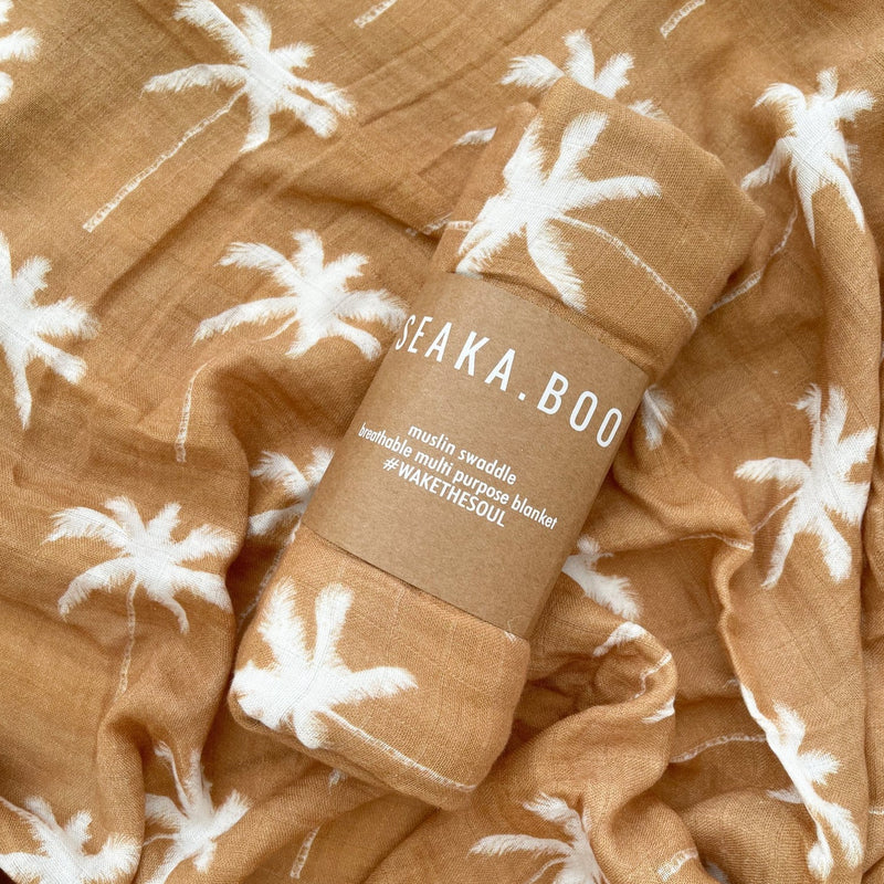 Bamboo/Cotton Wrap - Arlo Palm Toffee