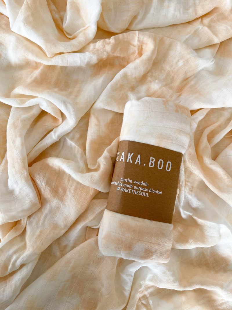 Bamboo/Cotton Wrap - Tie Dye Peach